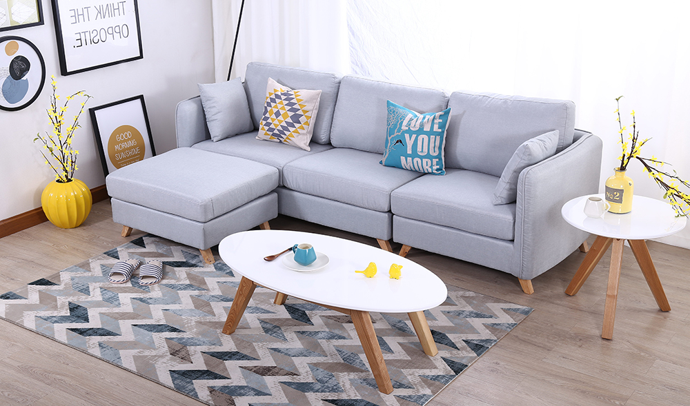 Y9201A沙发+W9201长几+W9202圆几