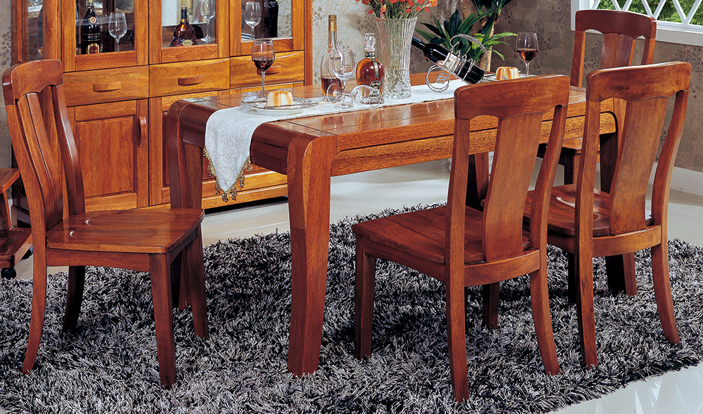 L1601餐台+M1601餐椅+TC2601餐车+H6609三门酒柜